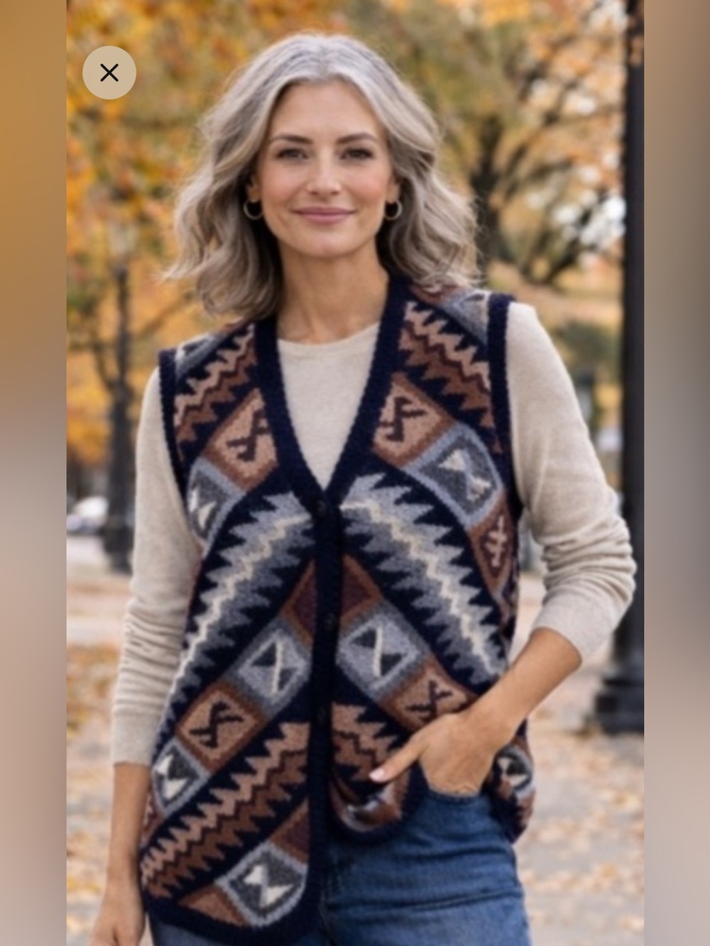 La Vicunita Aztec Vest 100% Baby Alpaca Wool